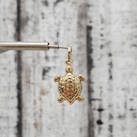 14K Semi Solid Turtle Pendant