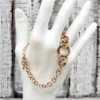 8" 14K Circle Design Diamond Bracelet
