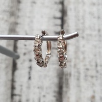 14K Diamond Hoop Earrings