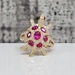 14K Turtle Ring w/ Synth Ruby + CZ 