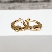 14K Claddagh Hoop Earrings