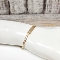 6" 14K TriColor Diamond Cut Curb Link ID Bracelet 