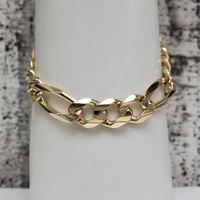 14K Solid Figaro Link Bracelet