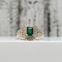 18K Diamond + Emerald Ring 
