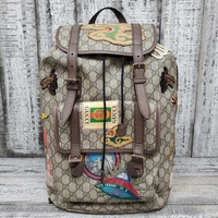 Gucci Supreme Monogram Courier Web Double Buckle Backpack