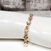 14K TriColor Flower X Design Bracelet w/ Clear Beads