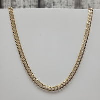 18.25" 14K Solid Diamond Cut Curb Link Necklace