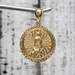 14K TriColor Virgin Mary / Guadalupe Religious Circle Pendant