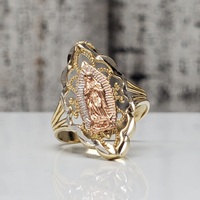14K Tricolor Virgin Mary / Guadalupe Religious Ring