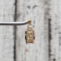 14K TriColor Virgin Mary / Guadalupe Religious Pendant