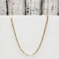 22" 14K Diamond Cut Figaro Link Necklace