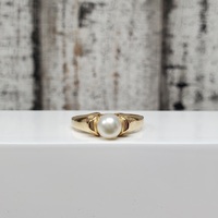 14K James Avery Scroll Design Pearl Ring