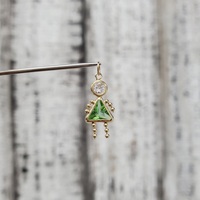 14K Green Triangular Stone Little Girl Pendant
