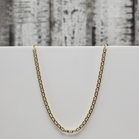 14K Solid Diamond Cut Anchor Link Necklace