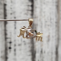 14K TriColor "MOM" w/ Heart Pendant