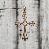 14K Fancy Design Cross Pendant