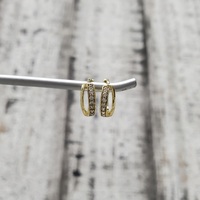 14K Small CZ Hoop Earrings