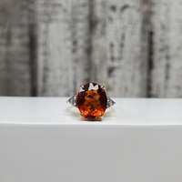 18K Diamond + Citrine Stone Ring