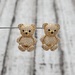 14K Teddy Bear CZ Earrings w/ Friction Backs