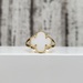 14K White Stone Clover Shaped Ring