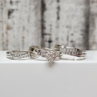 10K Wedding Matching Band 3-Ring Set 