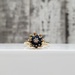 14K Sapphires Flower Design Ring w/ Twisted Band