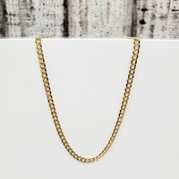 20" 14K Solid Diamond Cut Curb Link Necklace