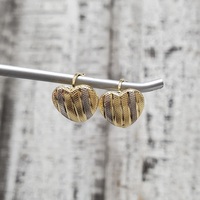14K Fancy Design Heart Dangle Earrings