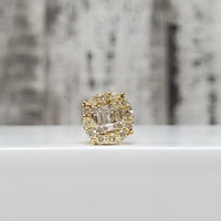 10K Diamond Cluster Single Stud Earrings w/ Screwback