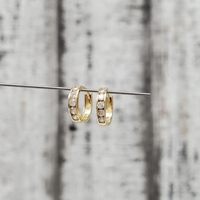 14K CZ Baby Hoop Earrings