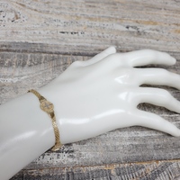725" 14K St. Benedict Medal Religious Bracelet w/ Clear Beads