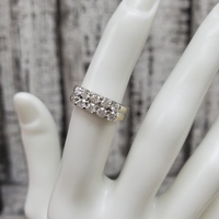 14K Diamond Double Row Band Ring