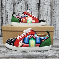 Christian Louboutin Junior Spikes Orlato Flat Pat Size 42 In Box 