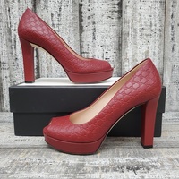 Gucci Red GG Heels + Size 37.5 + Box