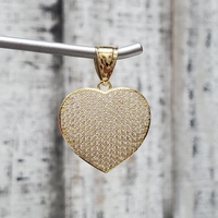 14K CZ Heart Cluster Pendant 