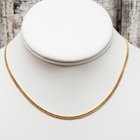 16" 18K Semi Solid Cuban Link Necklace
