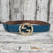 Blue Gucci Belt Interlocking G Buckle