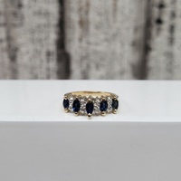 14K Sapphires + Diamond Ring