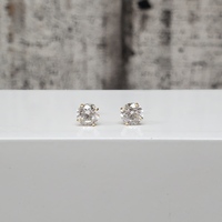 14K CZ Stud Earrings w/ Baby Screwbacks