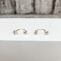 14K Double CZ Earrings