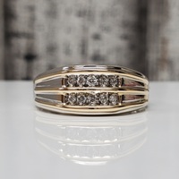 14K 2- Row Diamond Band Ring