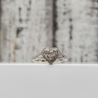 10K Diamond Ring w/ Heart Shaped Halo 