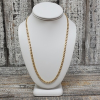 14K Semi Solid Diamond Cut Curb Link Necklace 