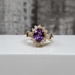 14K Diamond + Amethyst Ring