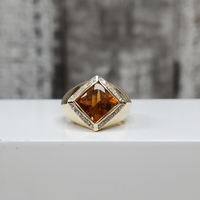 14K Citrine + Diamond Ring