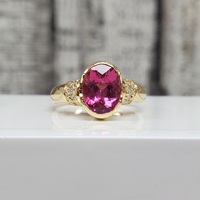 18K Pink Tourmaline + Diamond Ring 