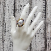 18K Colored Stones Diamond Ring