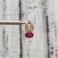 14K Diamond + Ruby Pendant