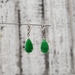 14K Diamond + Pear Shaped Jade Dangle Earrings