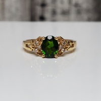 14K Colored Stone Diamond Ring